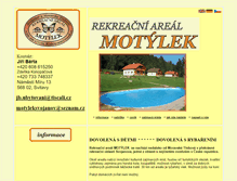 Tablet Screenshot of motylek-rekreace.cz